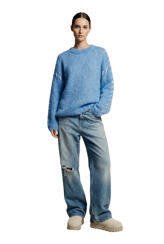 Catia Mohair Stitch Pullover Sky Blue