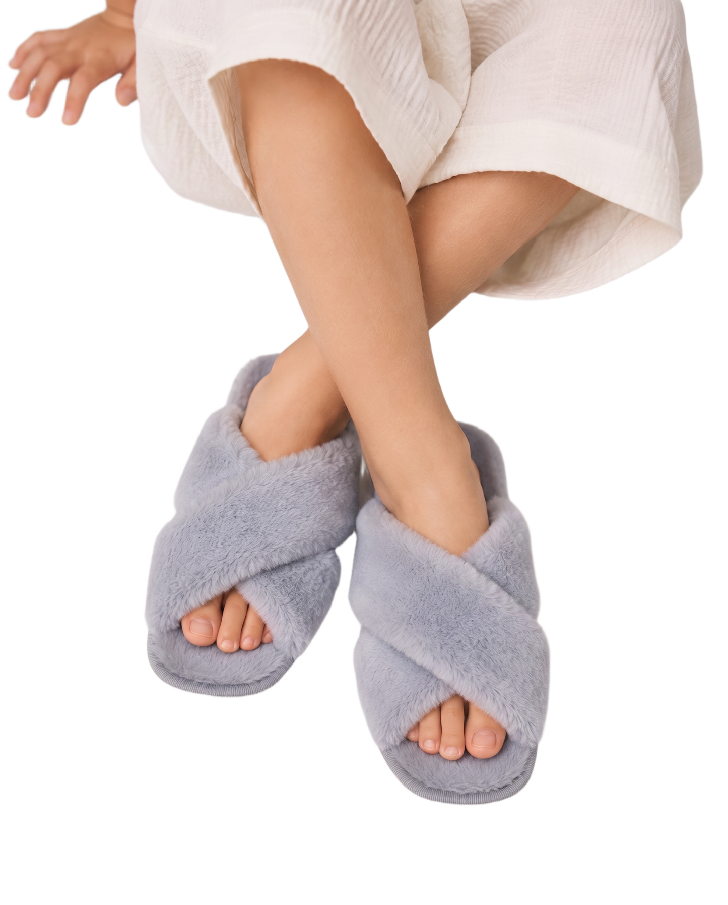 Lou Slippers Light Grey Kids