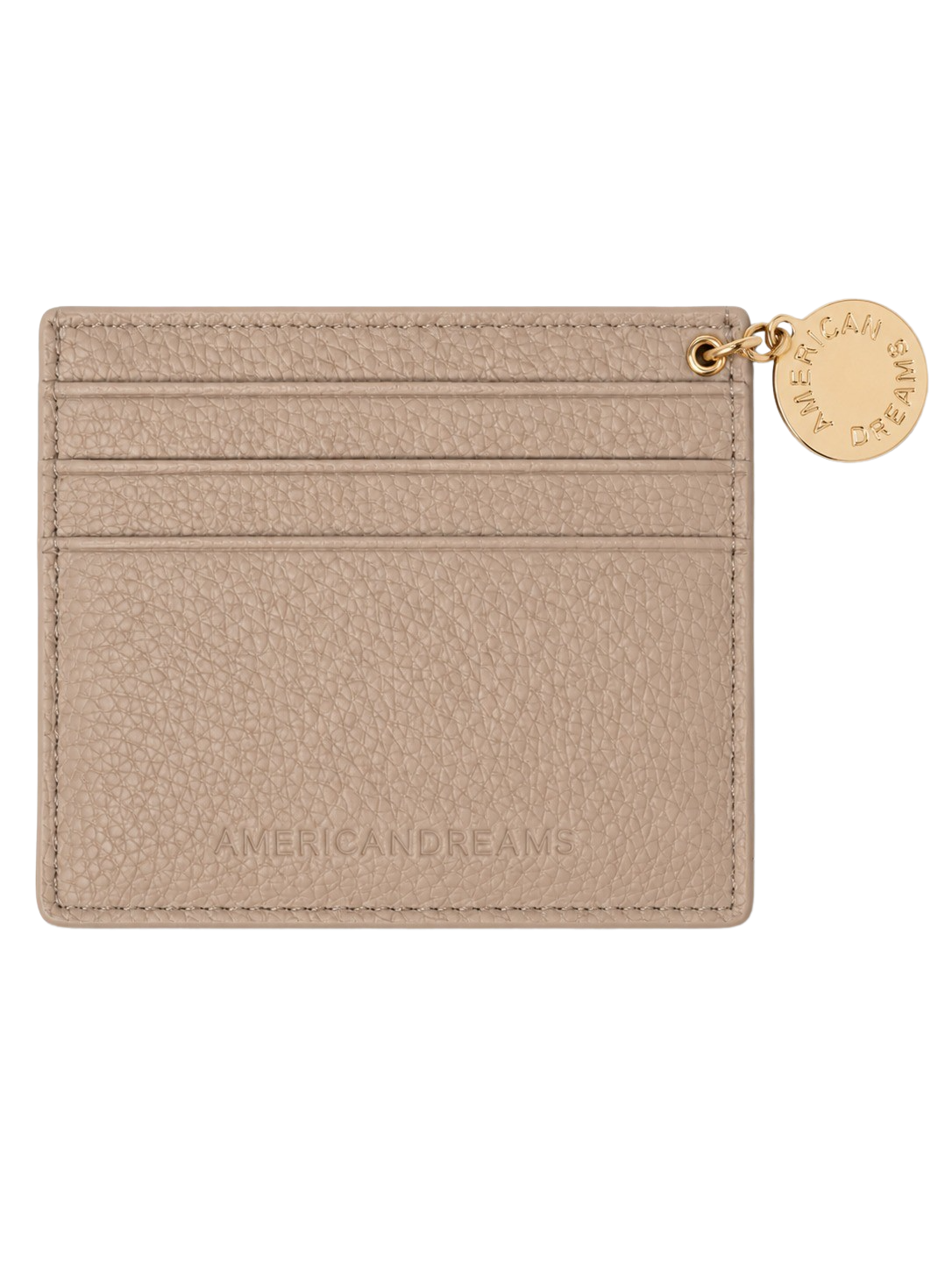 Signature Card Holder Leather with Charm Light Brown
