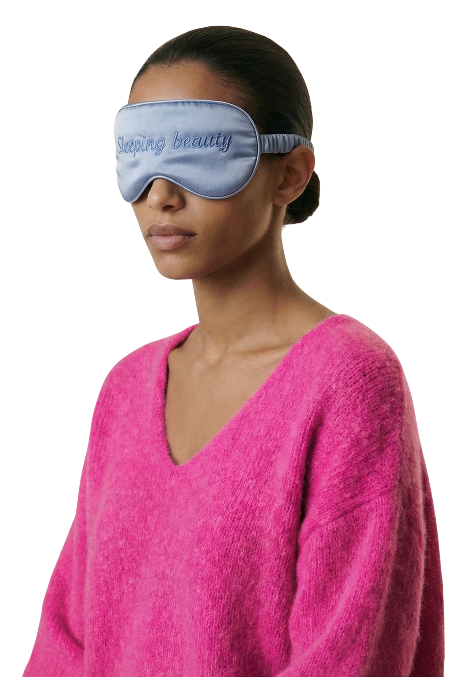 Cheri Silk Sleeping Mask Light Blue