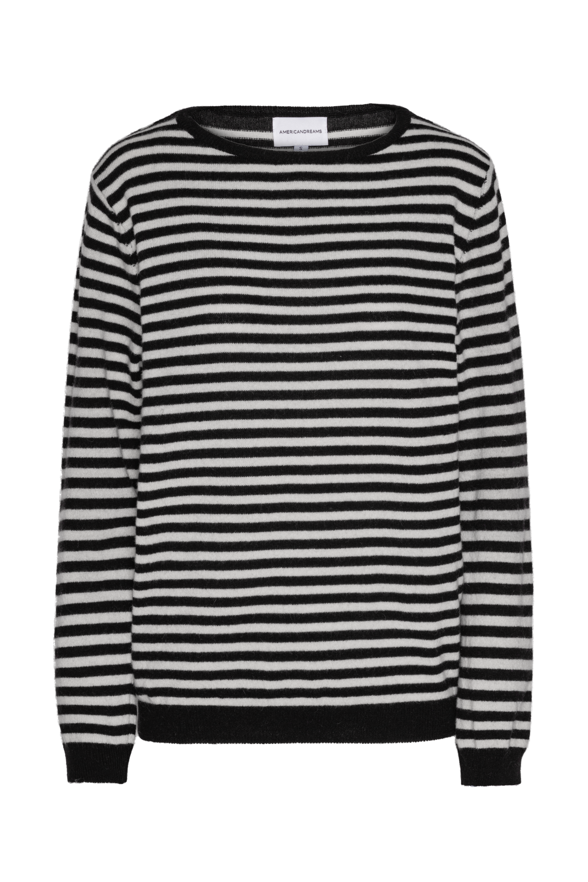 Christy Round Neck Cashmere Pullover Black / White