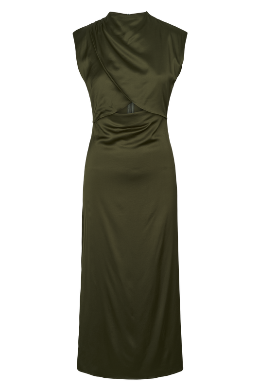 Cici Dress Green Solid