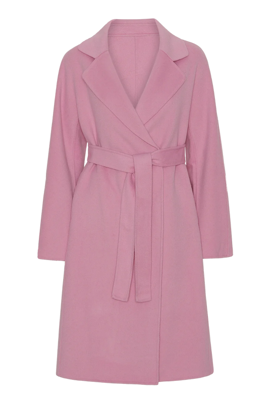 Claudette Merino Wool Coat Long Light Pink - Sample