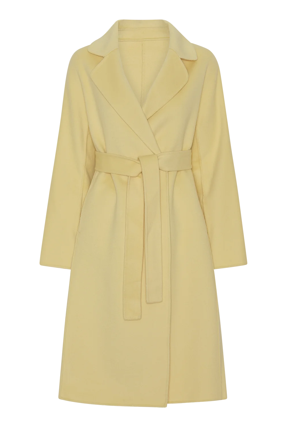 Claudette Merino Wool Coat Long Light Yellow - Sample