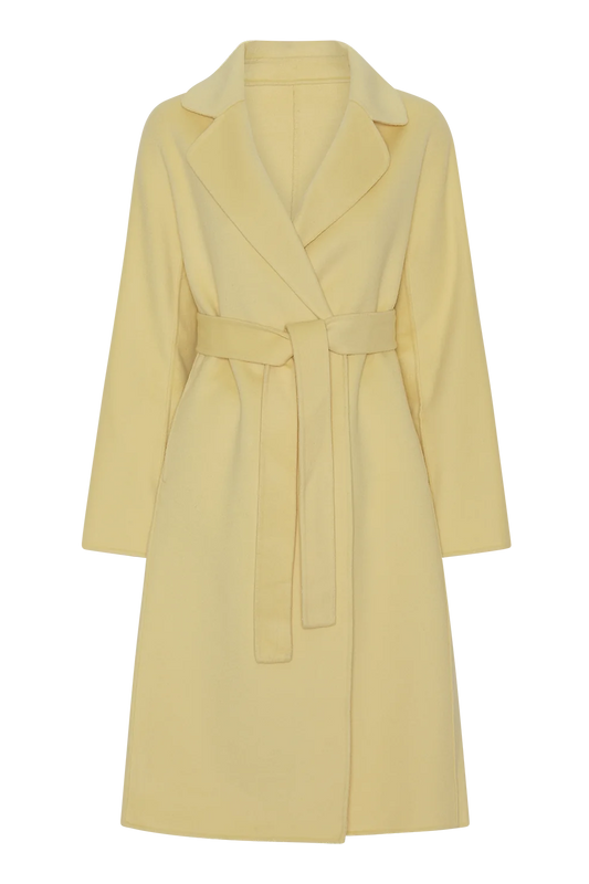 Claudette Merino Wool Coat Long Light Yellow - Sample