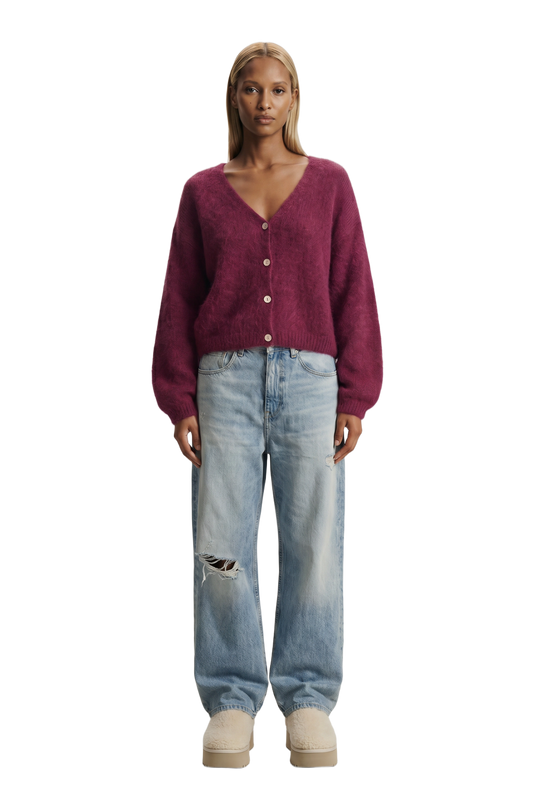 Cornelia Cropped Cardigan Bordeaux