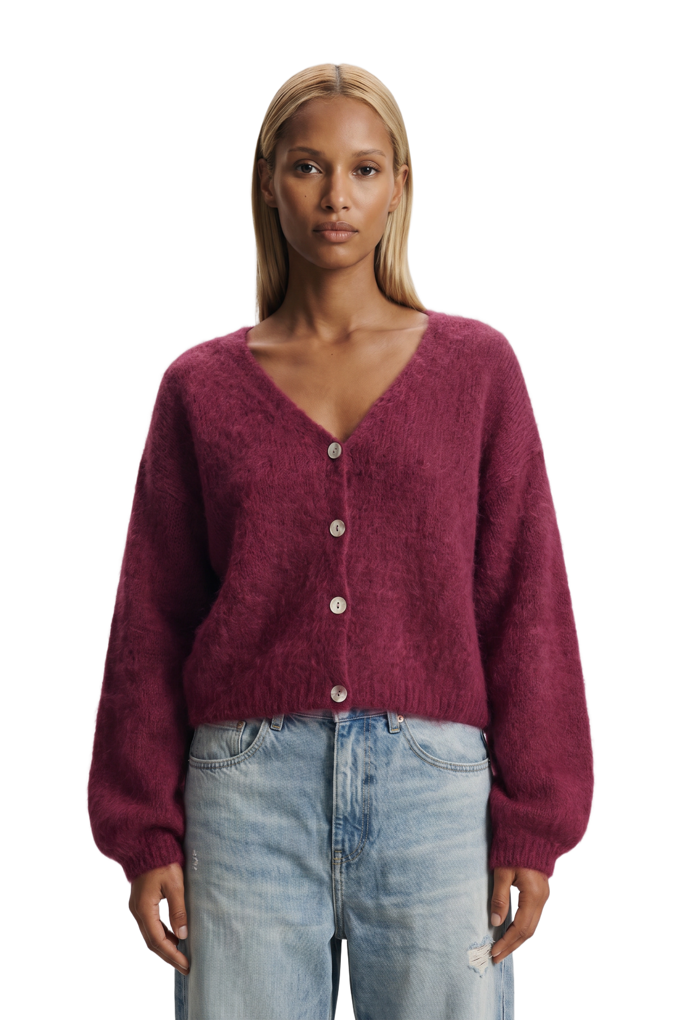 Cornelia Cropped Cardigan Bordeaux