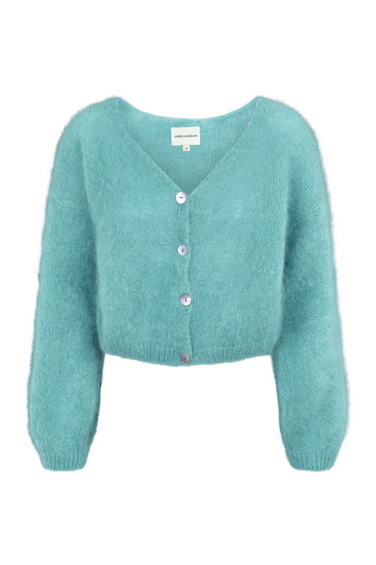 Cornelia Cropped Cardigan Seafoam Green