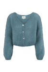 Cornelia Cropped Cardigan Teal Blue