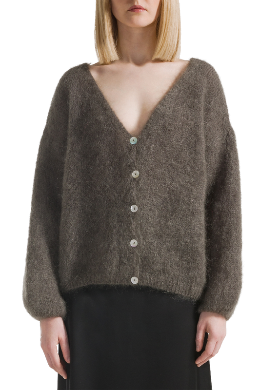 Cornelia LS Cardigan Dark Taupe