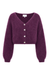 Cornelia Cropped Cardigan Aubergine