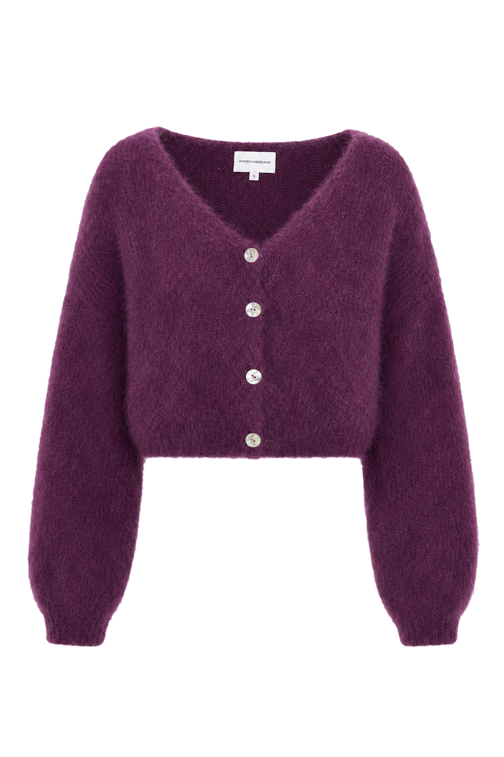 Cornelia Cropped Cardigan Aubergine