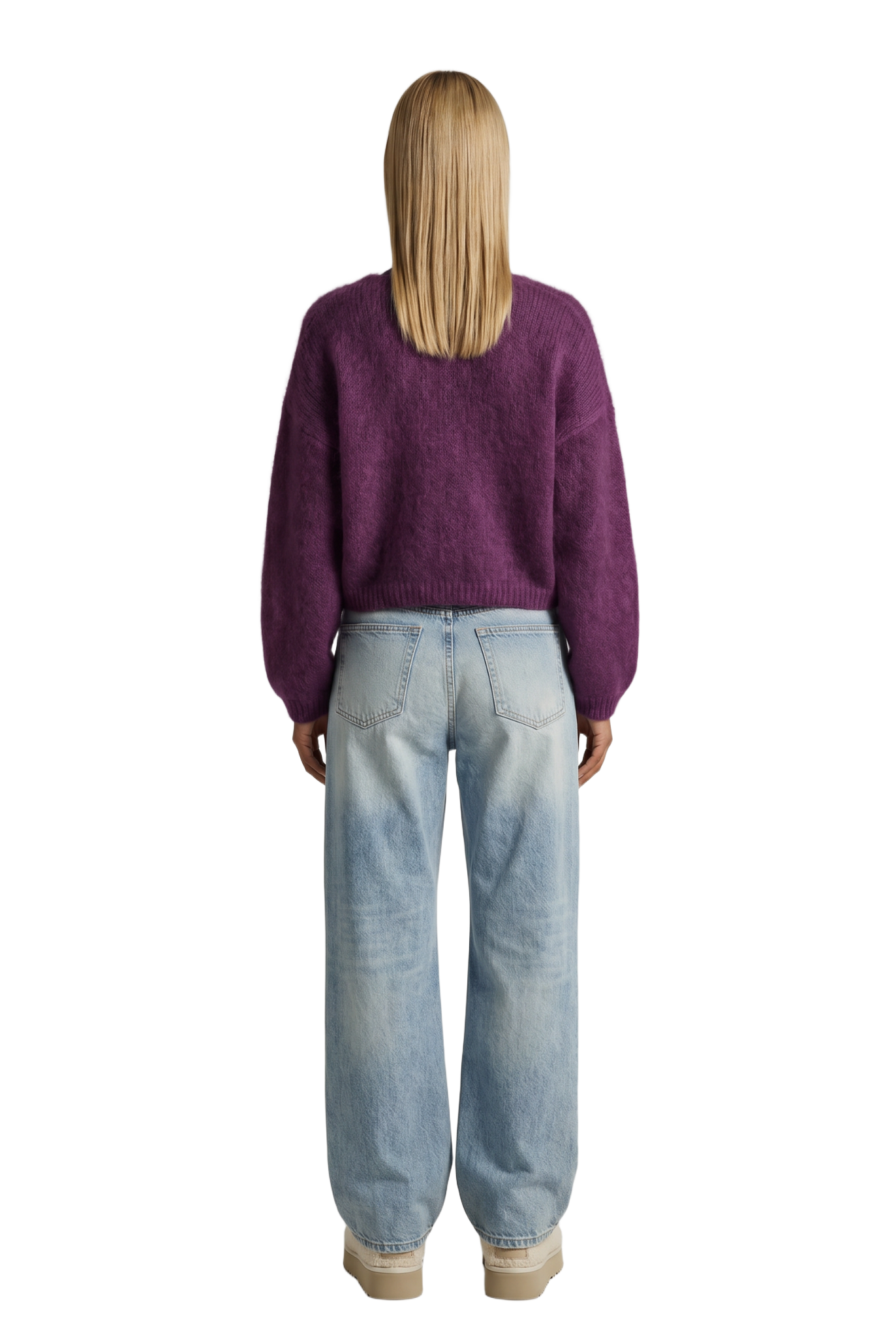 Cornelia Cropped Cardigan Aubergine