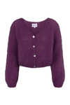 Cornelia Cropped Cardigan Aubergine