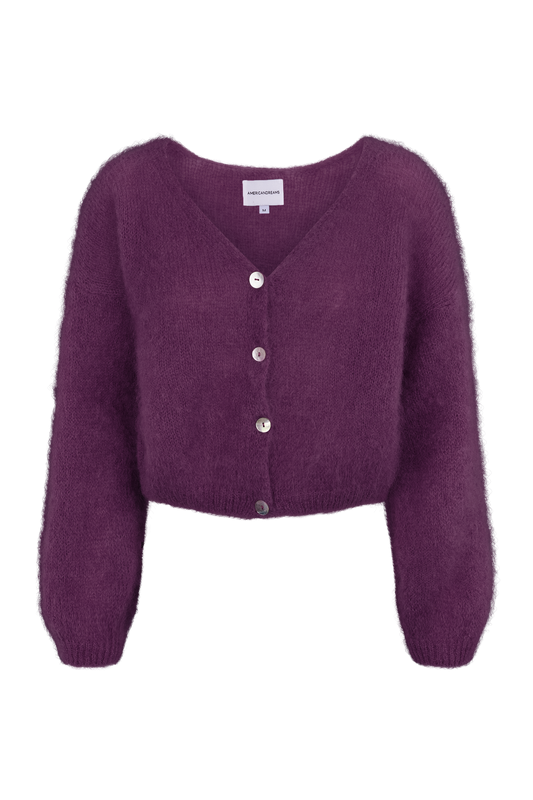 Cornelia Cropped Cardigan Aubergine