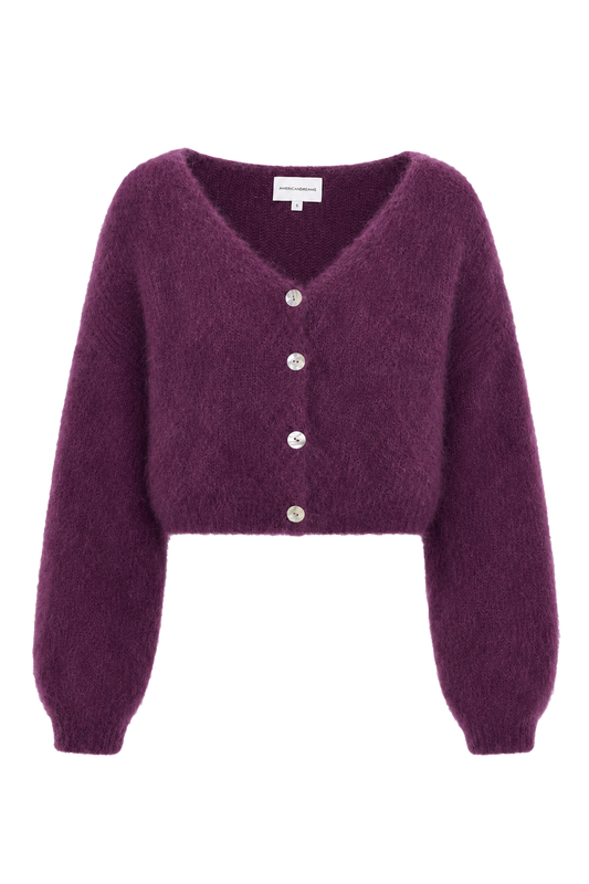Cornelia Cropped Cardigan Aubergine