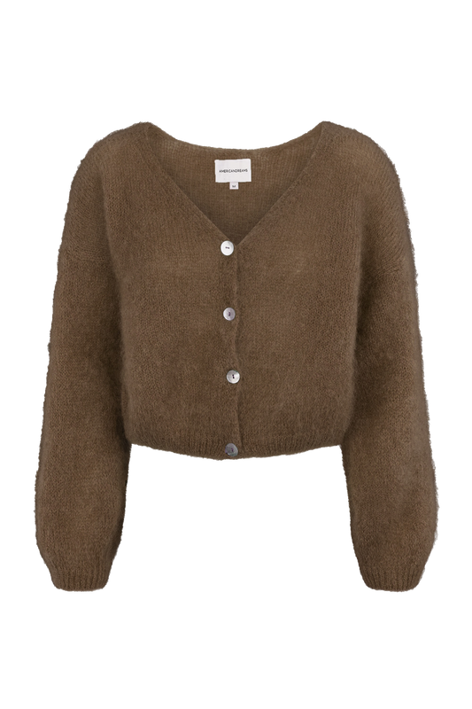 Cornelia Cropped Cardigan Dark Brown