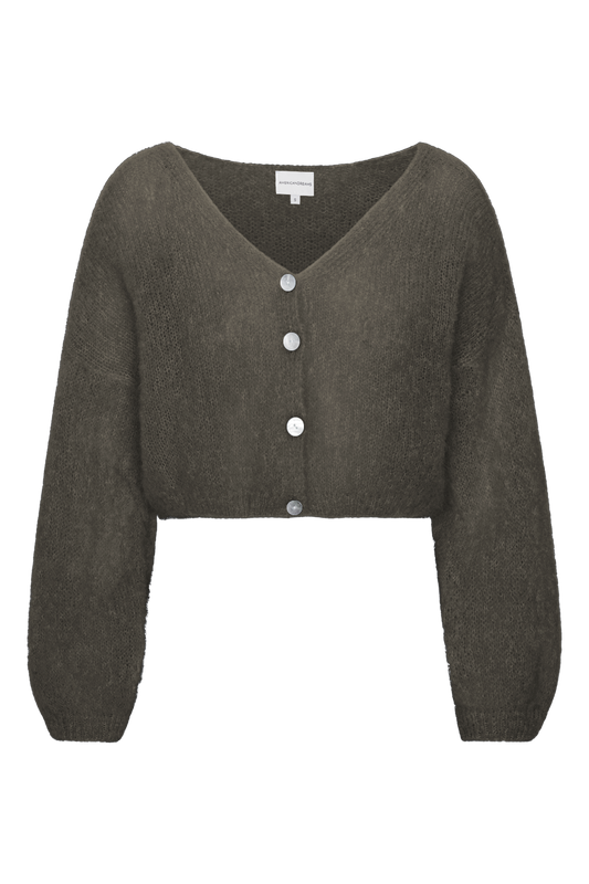 Cornelia Cropped Cardigan Dark Taupe