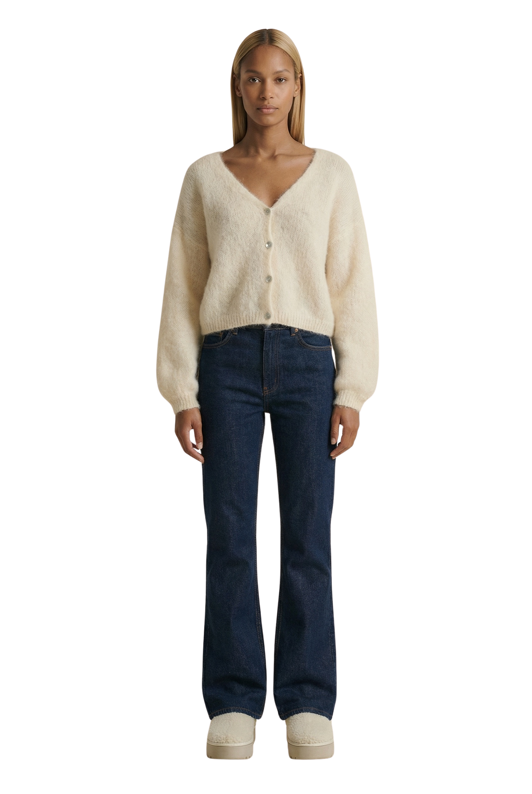 極美品✨　マディソンブルー　22AW PETIT CD MOHAIR パール Cornelia Cropped Cardigan Almond | Americandreams