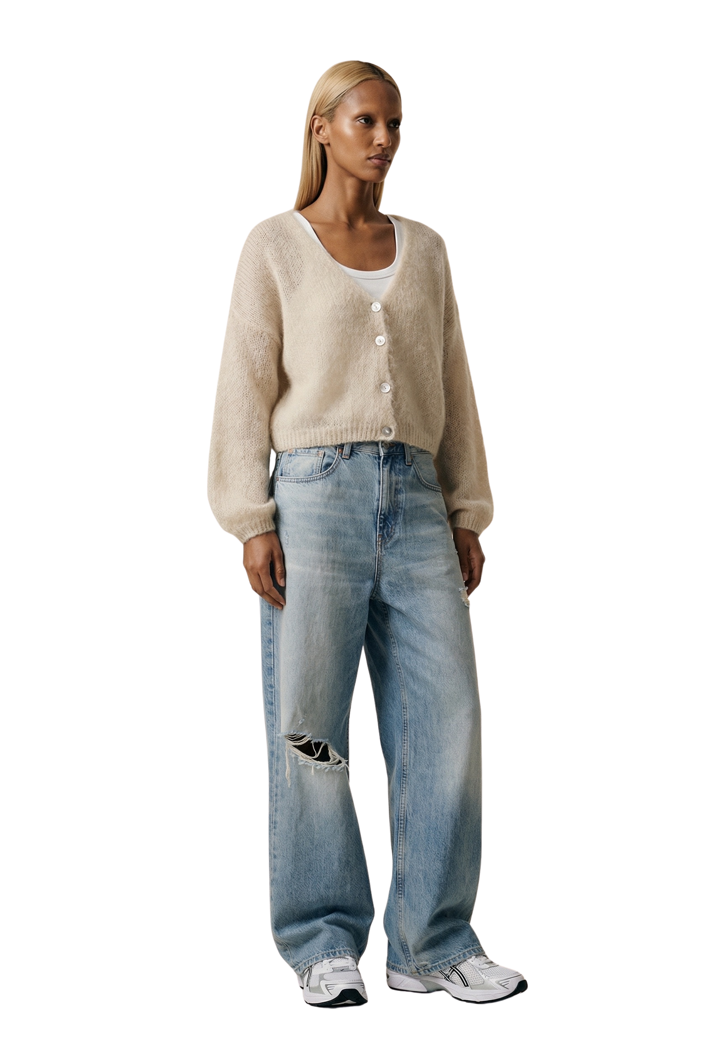 Cornelia Cropped Cardigan Beige