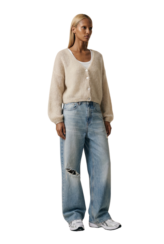 Cornelia Cropped Cardigan Beige