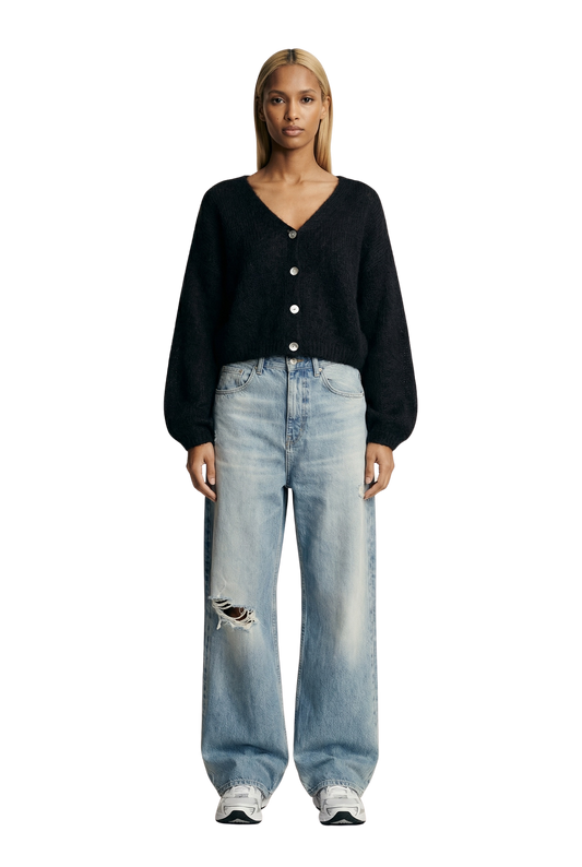 Cornelia Cropped Cardigan Black