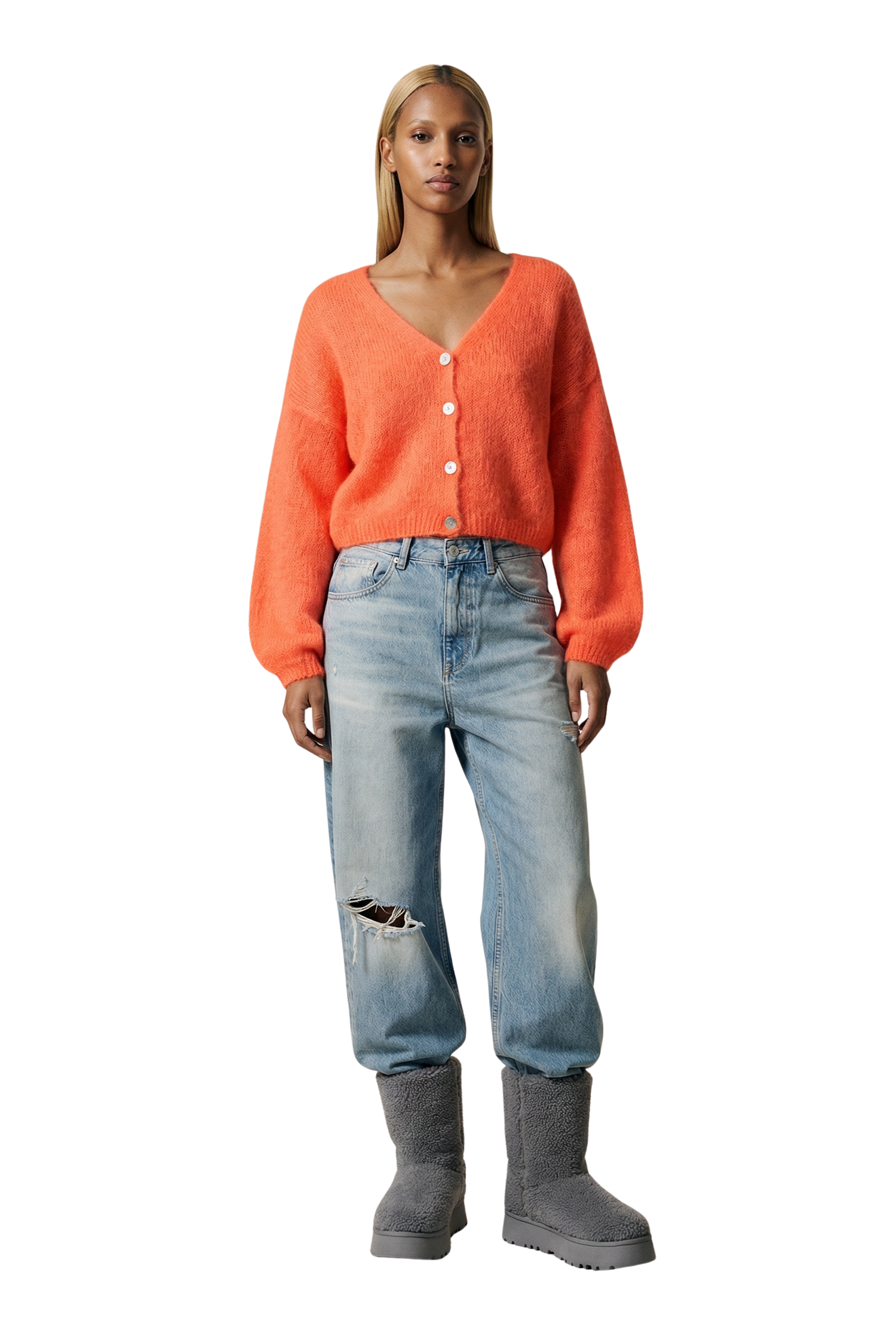Cornelia Cropped Cardigan Burnt Orange | Americandreams