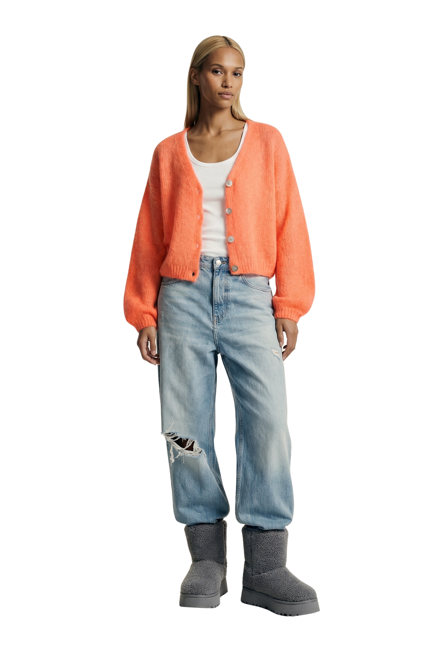 Cornelia Cropped Cardigan Burnt Orange