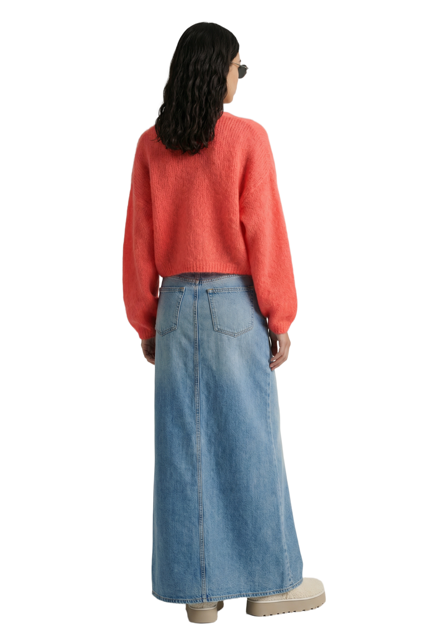 Cornelia Cropped Cardigan Coral Red