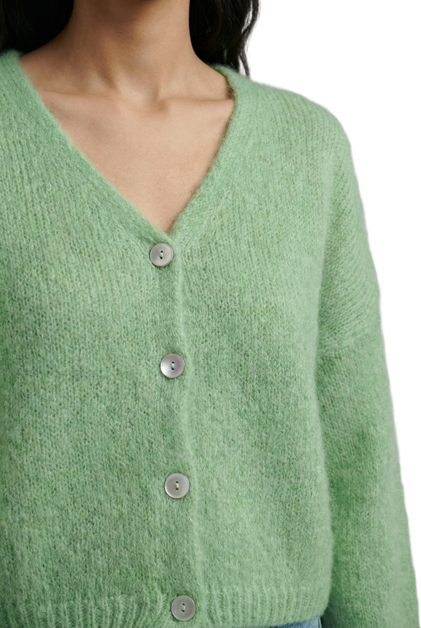 Cornelia Cropped Cardigan Green Tea