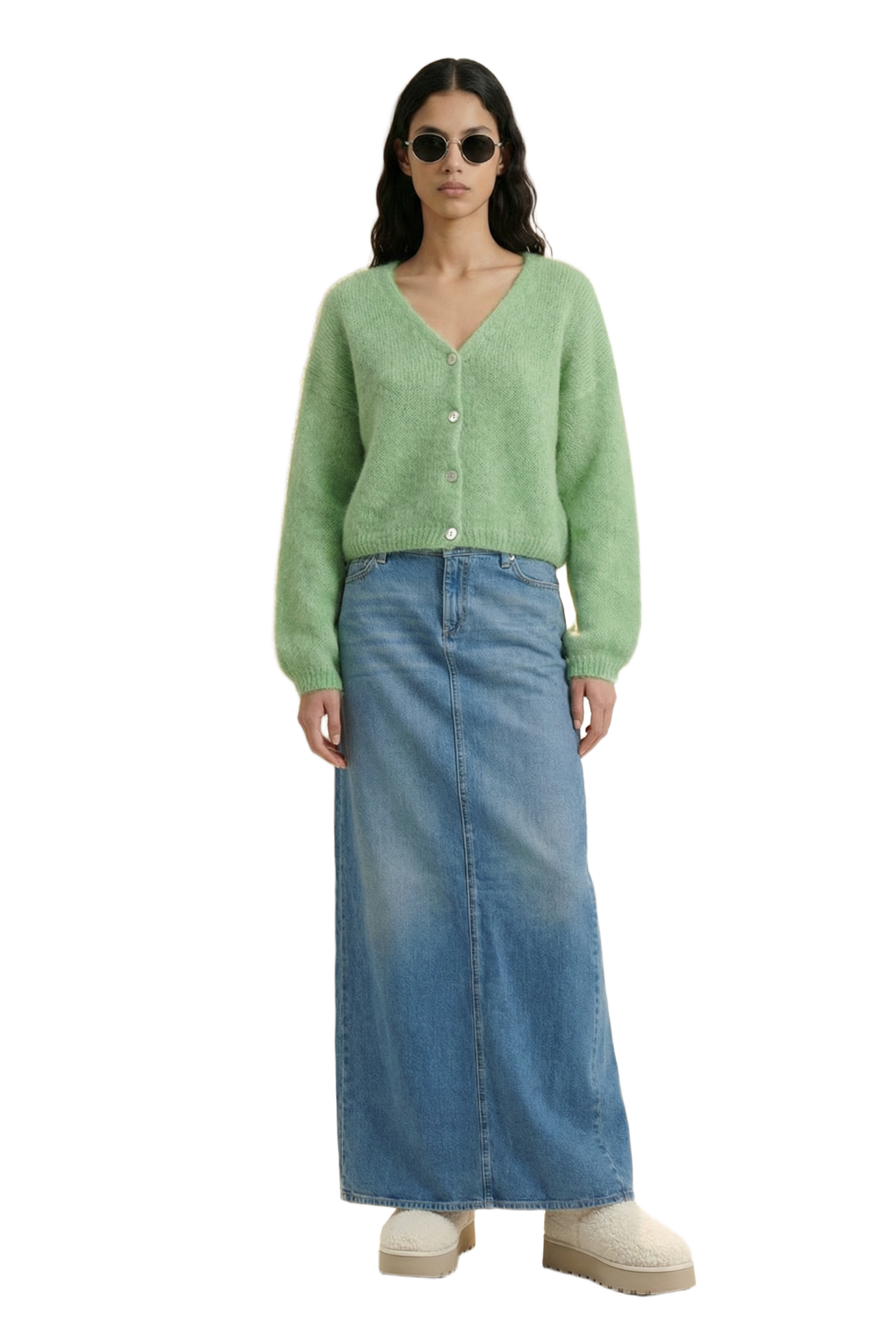 Cornelia Cropped Cardigan Green Tea