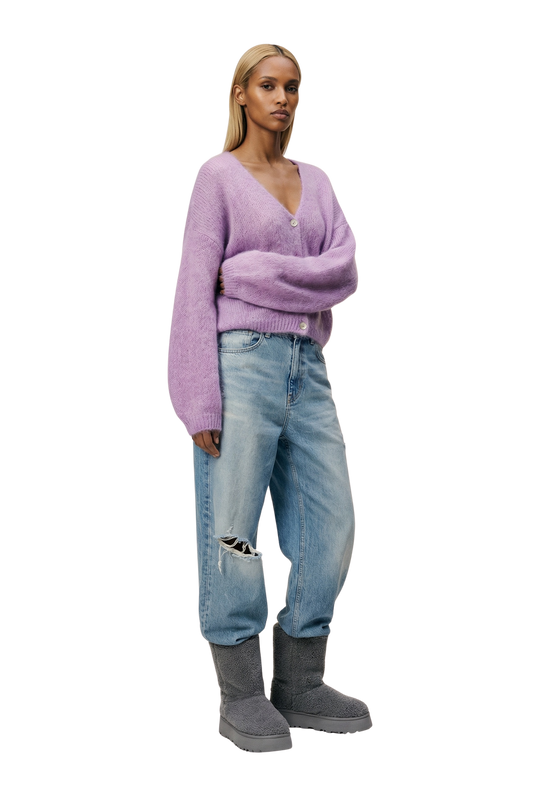 Cornelia Cropped Cardigan Light Purple