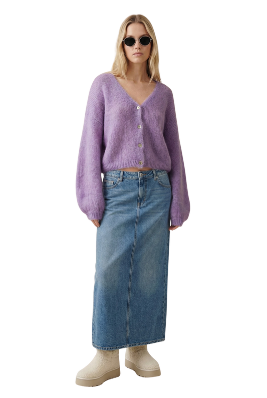 Cornelia Cropped Cardigan Lilac