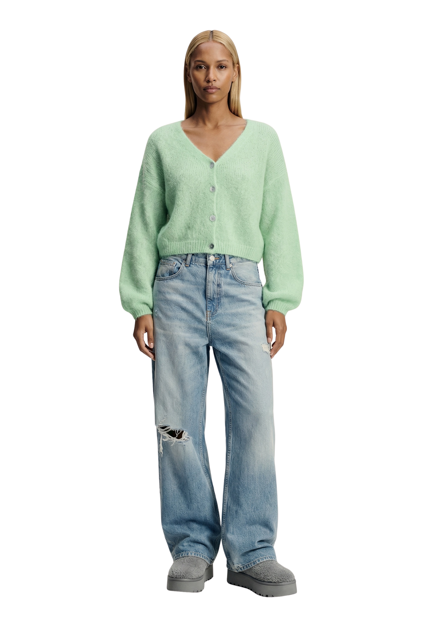 Cornelia Cropped Cardigan Mint Green
