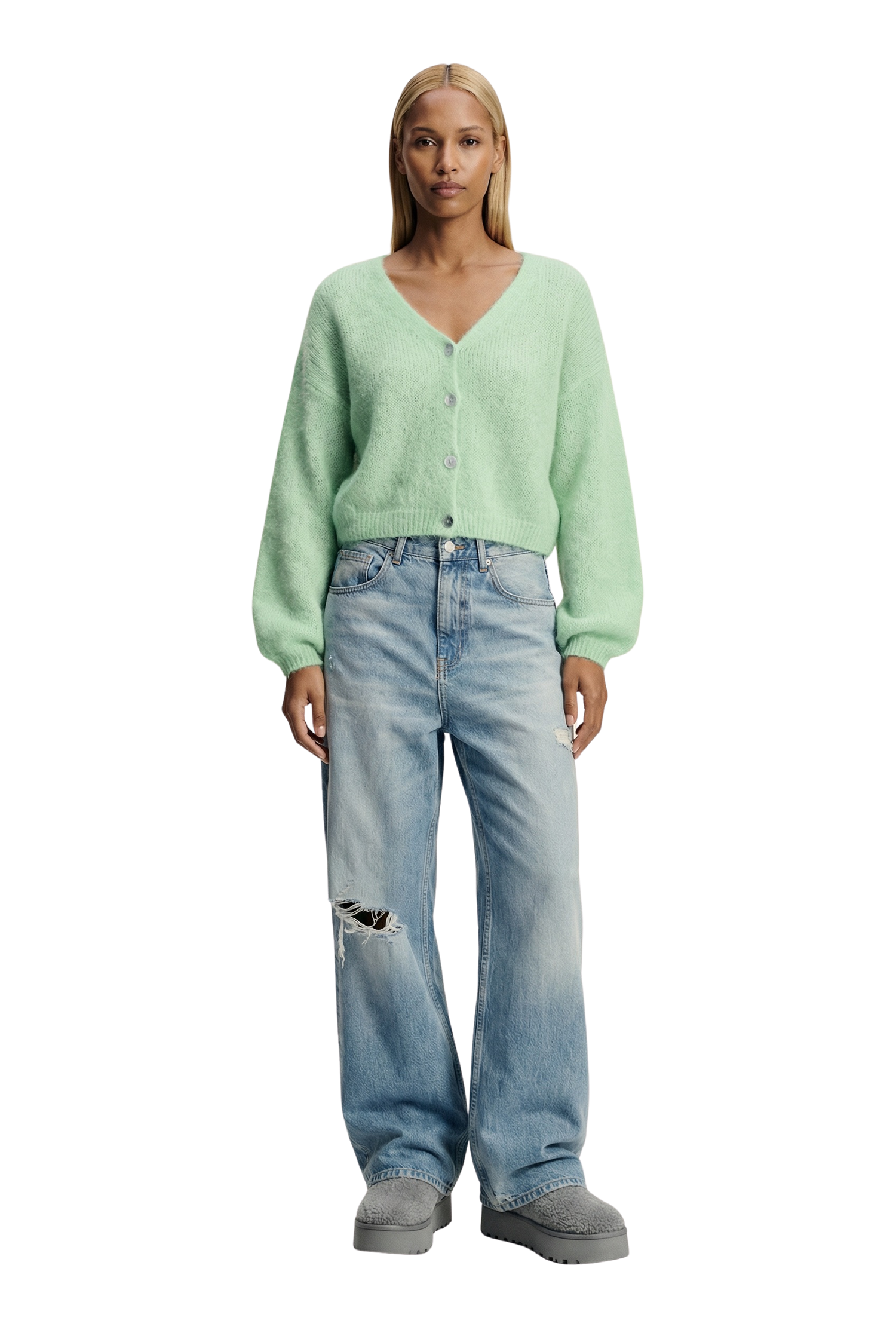Cornelia Cropped Cardigan Mint Green | Americandreams