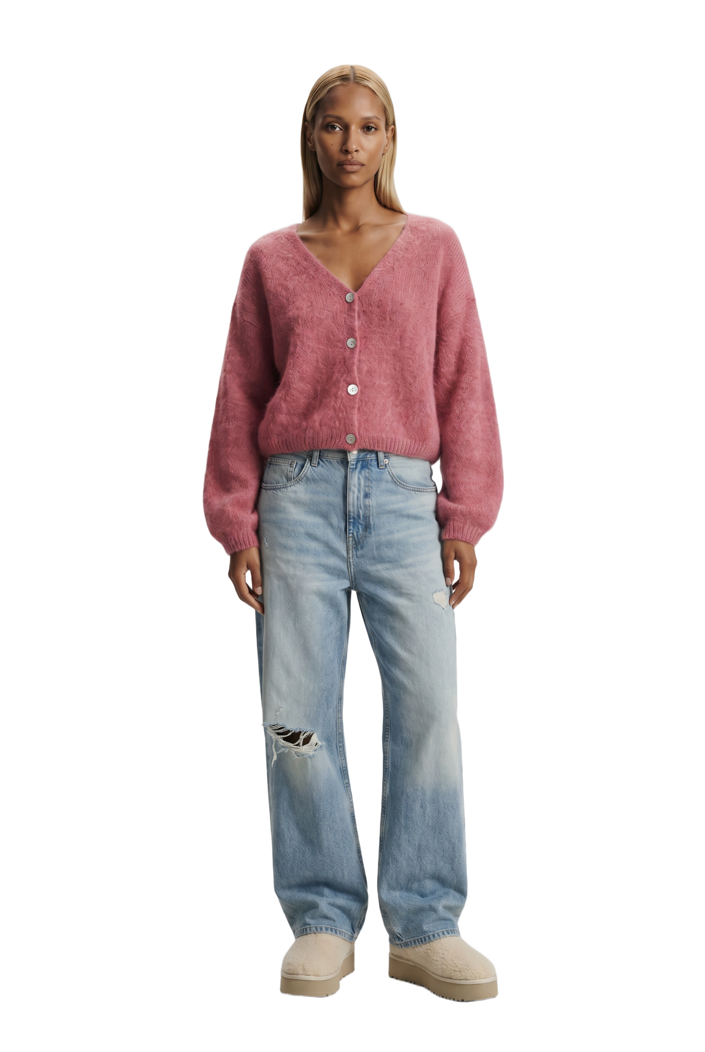Cornelia Cropped Cardigan Old Rose