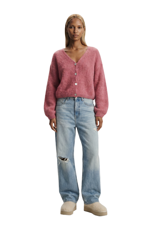 Cornelia Cropped Cardigan Old Rose