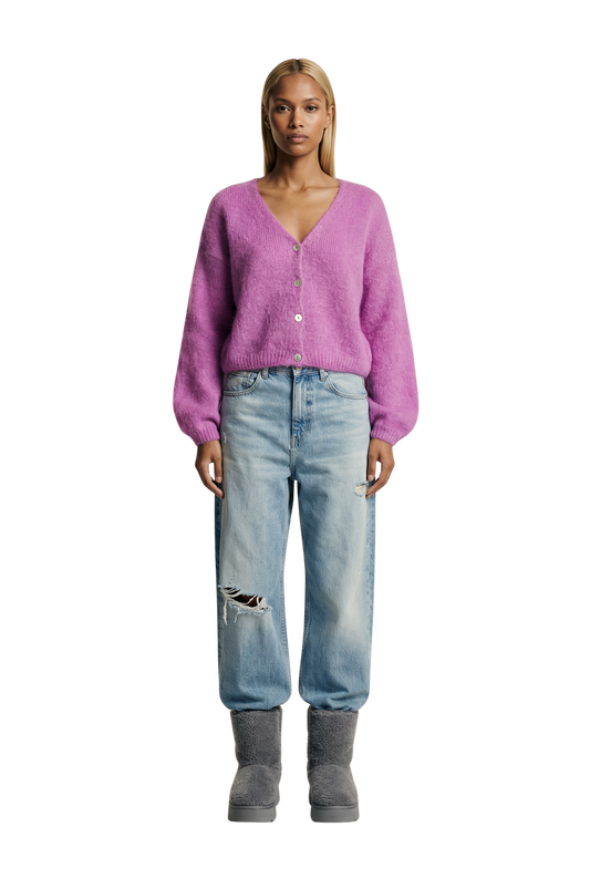 Cornelia Cropped Cardigan Pearly Purple