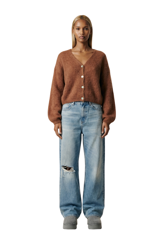 Cornelia Cropped Cardigan Rust