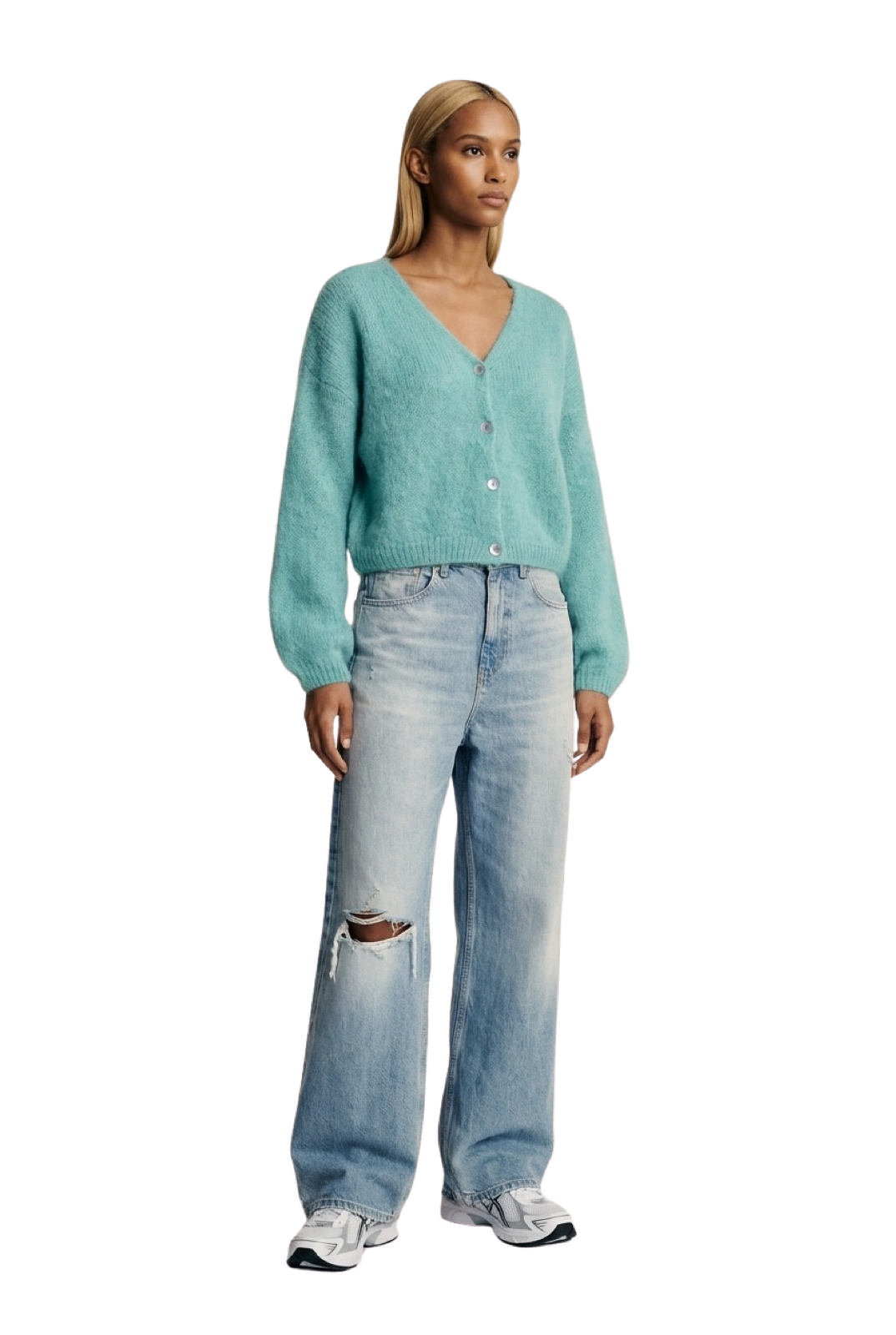 Cornelia Cropped Cardigan Seafoam Green