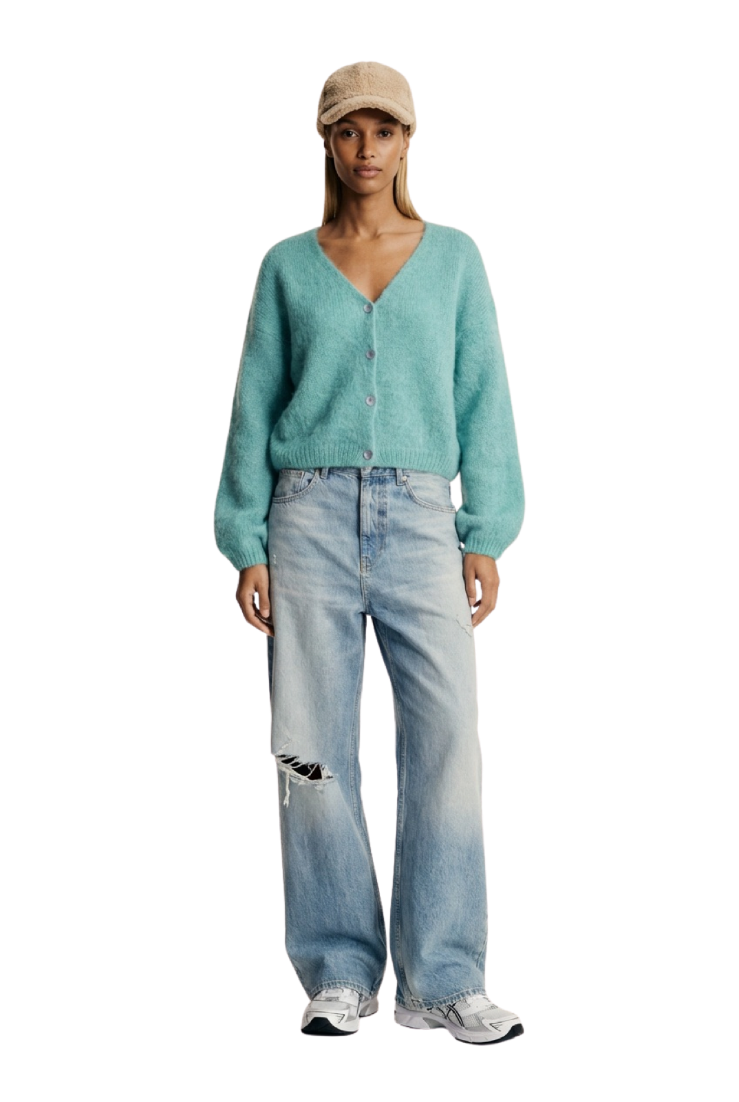 Cornelia Cropped Cardigan Seafoam Green