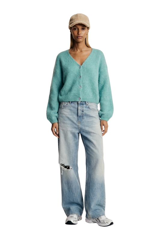 Cornelia Cropped Cardigan Seafoam Green
