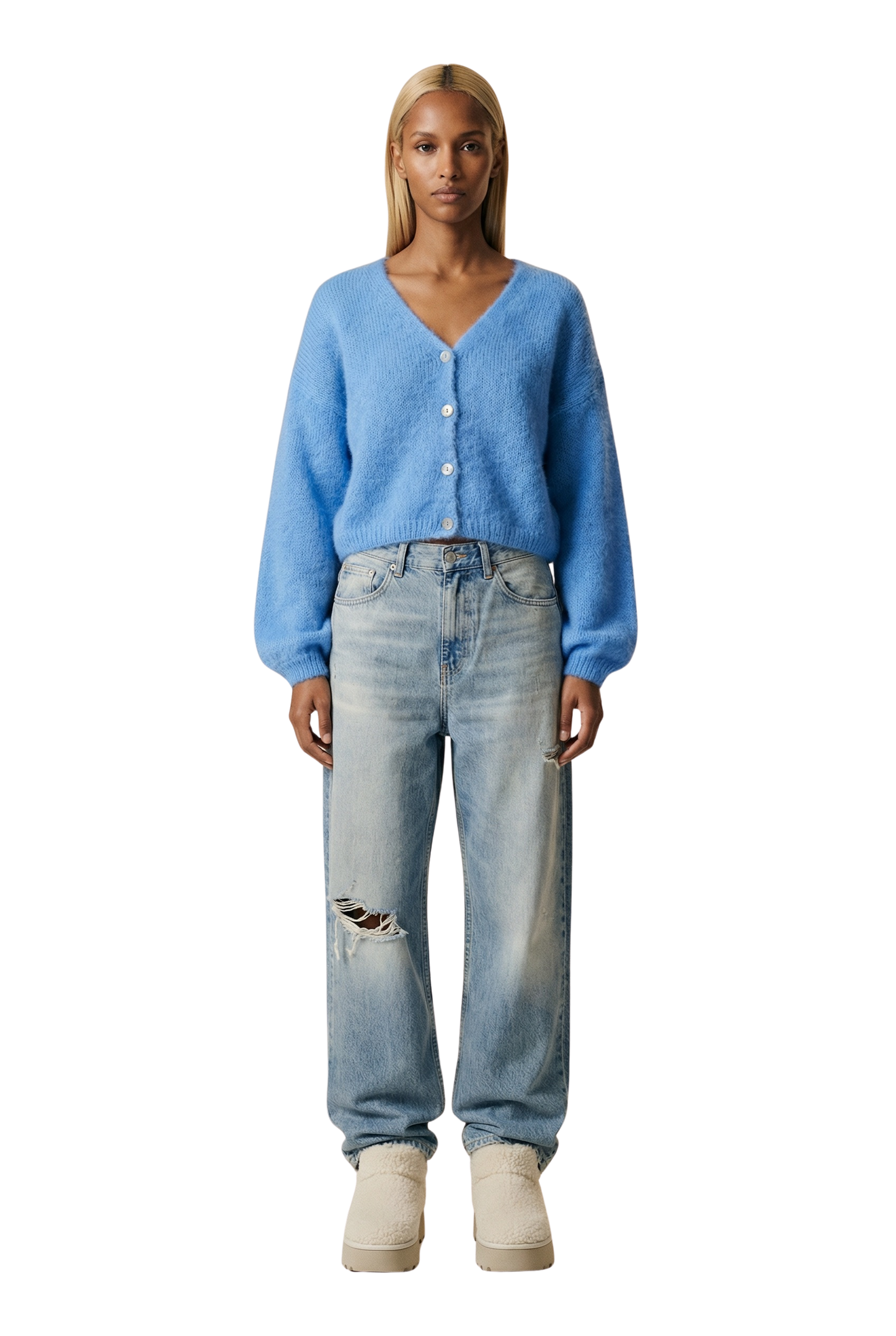 Cornelia Cropped Cardigan Sky Blue