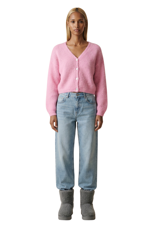 Cornelia Cropped Cardigan Soft Berry