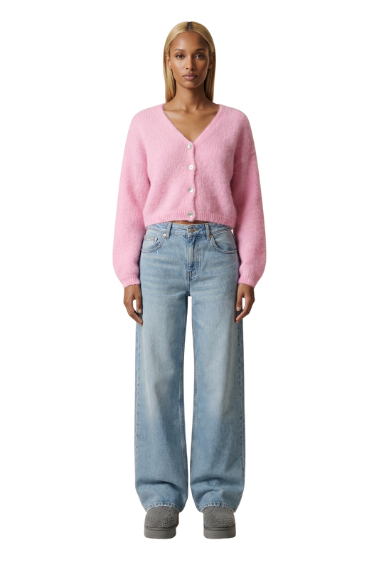 Cornelia Cropped Cardigan Soft Berry