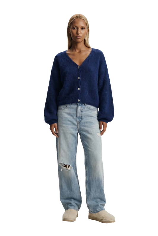 Cornelia Cropped Cardigan Navy Blue