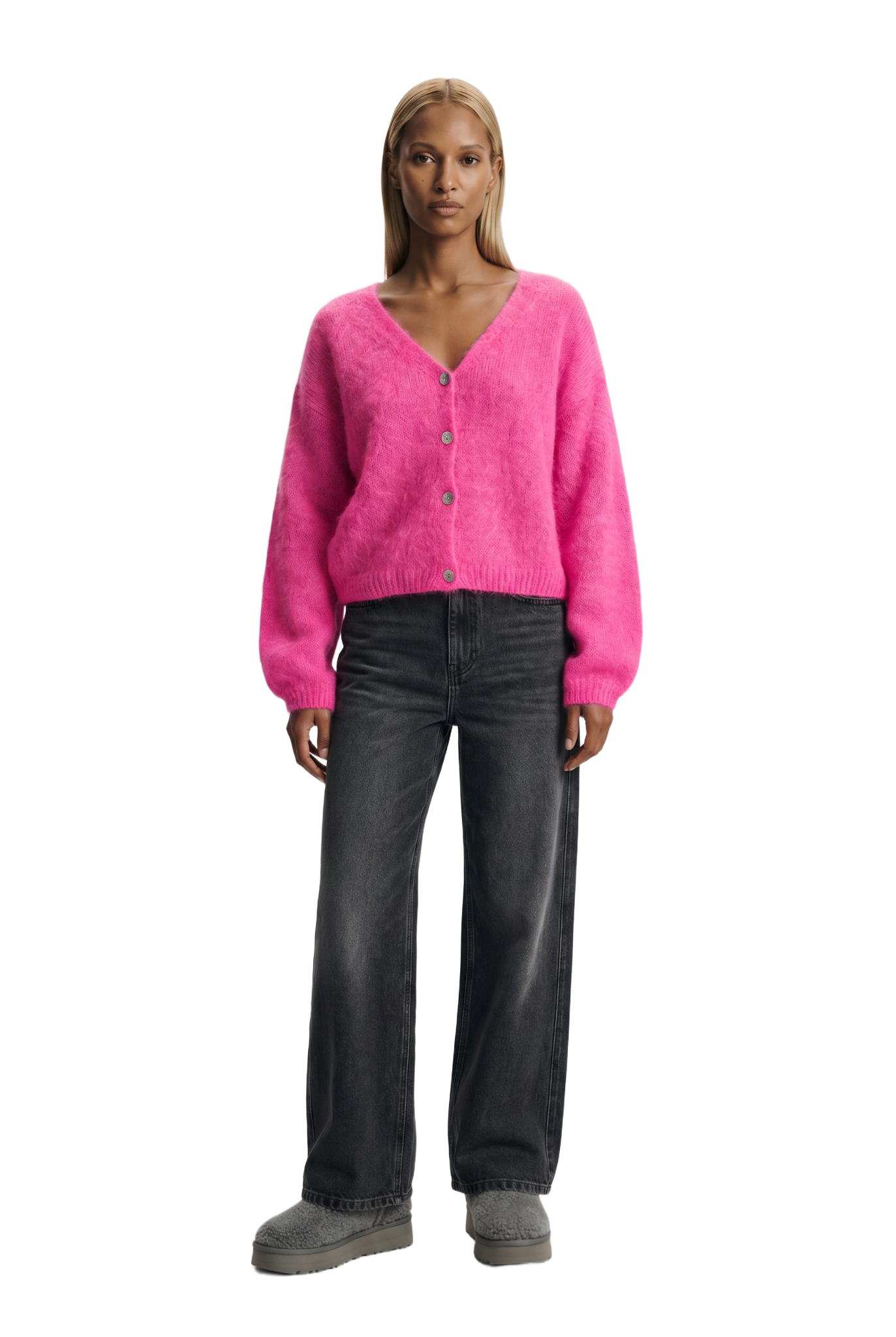 Cornelia Cropped Cardigan Neon Pink