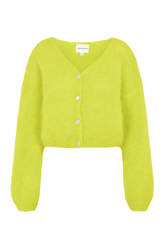 Cornelia Cropped Cardigan Neon Yellow