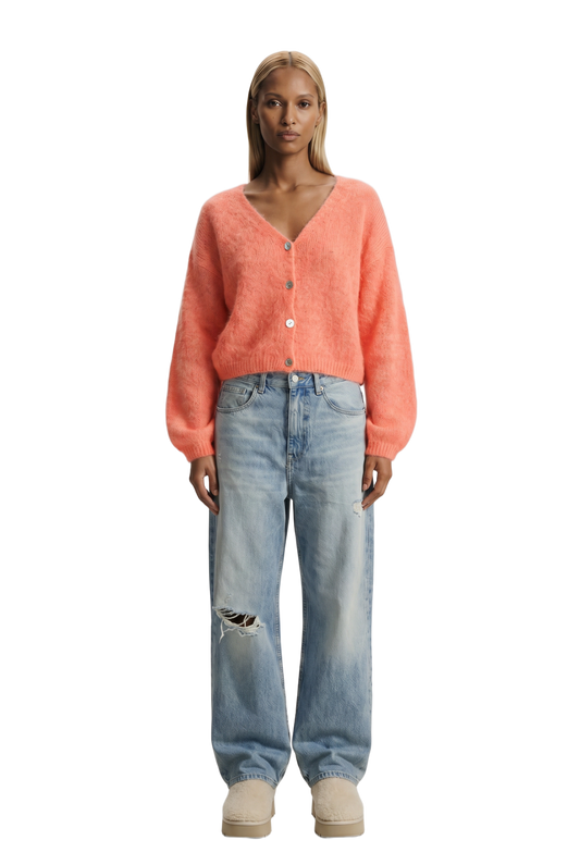 Cornelia Cropped Cardigan Salmon