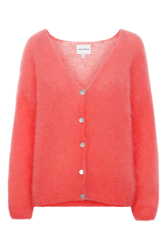 Cornelia LS Cardigan Coral Red